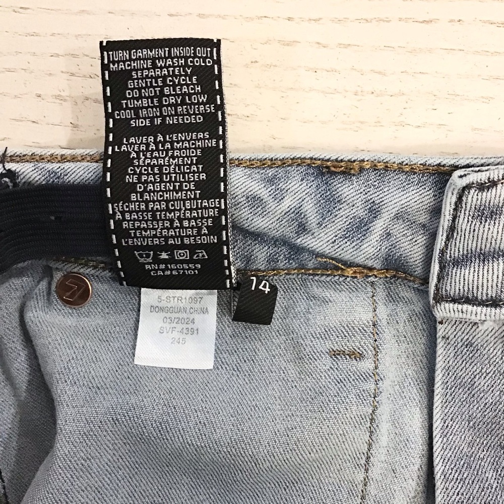 7 For All Mankind 14 Girls Original Bootcut Cargo Jeans Stretch 2024 Light Wash - Picture 7 of 8